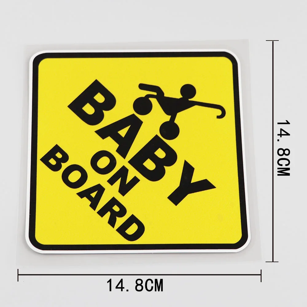 1 Adet 14.8 CM X 14.8 CM Araba Sticker Bebek Bebek arabası Pvc Çıkartması