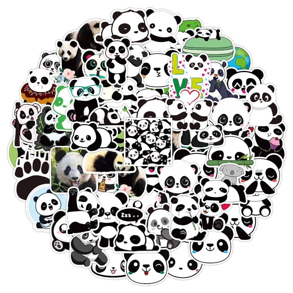 10/30/50 adet Sevimli Chibi Panda Karikatür Sticker Oyuncak Bagaj Dizüstü İpad Kaykay Gitar Buzdolabı Sticker Toptan