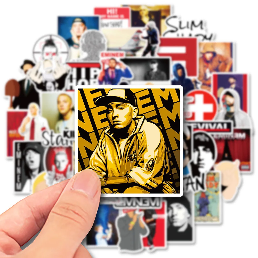 10/30/50 ADET Sıcak Şarkıcı Eminem Serin Rapçi Sticker DIY Telefon Laptop Bagaj Kaykay Graffiti Çıkartmaları için Eğlenceli Çocuk Hediye