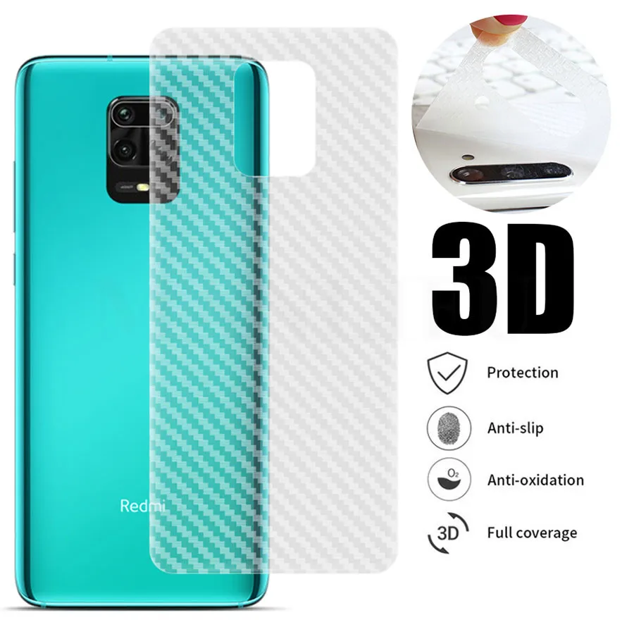 10 Adet 3D Temizle Karbon Fiber Film için Xiaomi Mi 11 Poco X3 Redmi Not 9s 8 11 10 Pro 7 8T Koruyucu Arka Kapak Ekran Koruyucu