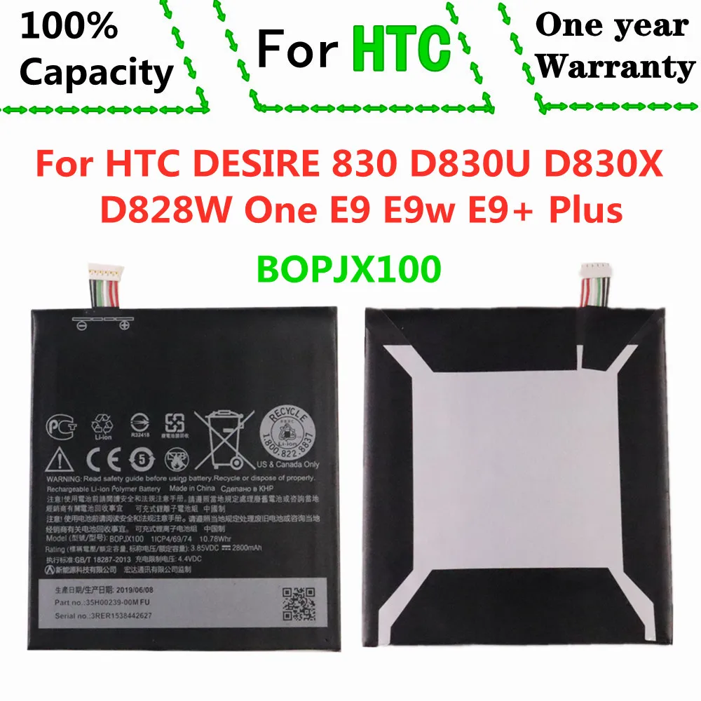 100 % Yeni 2800mAh B0PJX100 BOPJX100 HTC için pil Desire 830 D830U D830X D828W Bir E9 E9w E9 + Artı Telefon Pil