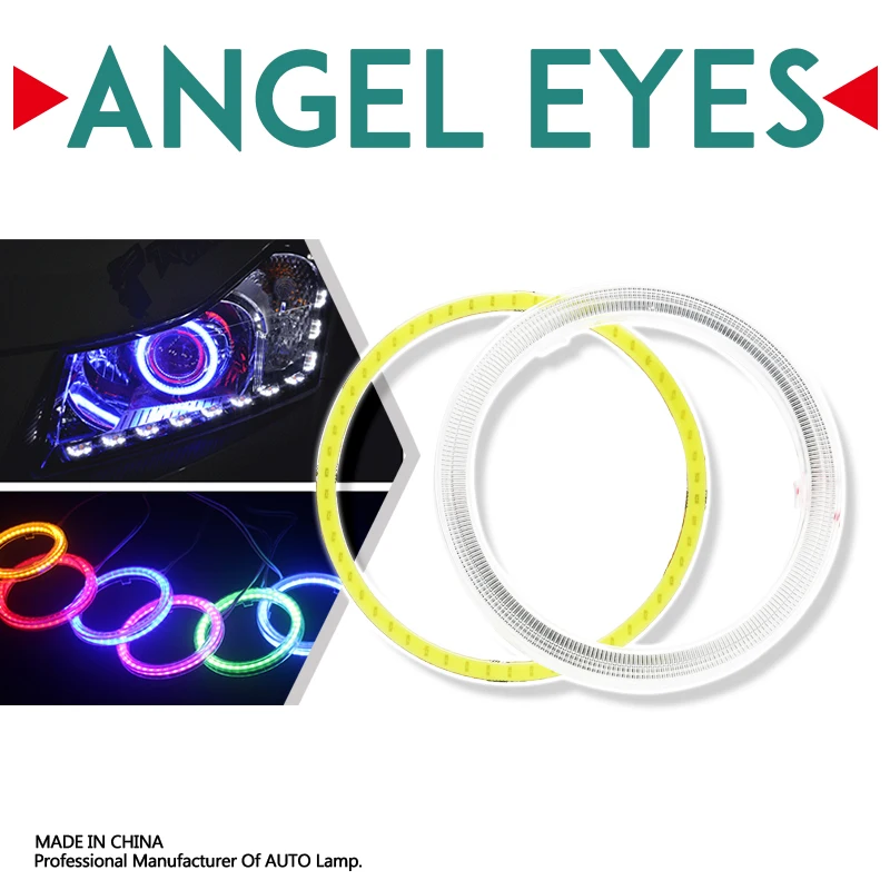 100MM LED COB melek gözler ışık halkası lamba araba motosiklet Gündüz çalışan İşık DRL Sis lambası LED Far 12 - 24V dekoratif ışık