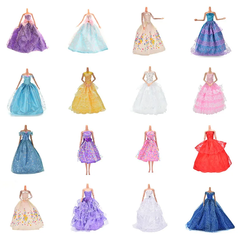 11.11 Satış Renkli Zarif El Yapımı Yaz gelin kıyafeti Prenses Elbise Elbise Düğün Parti Elbise barbie bebek Aksesuarları
