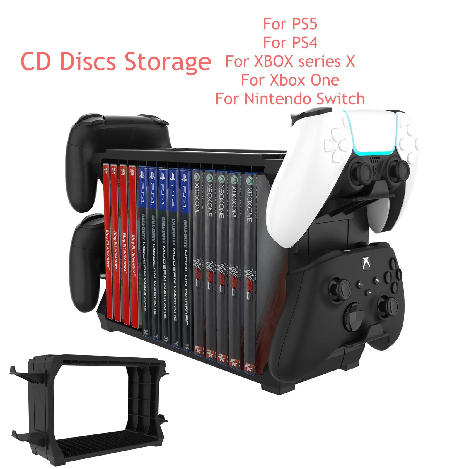 15 Kat Evrensel Oyun Diskleri Depolama Rafı Oyun Depolama Kulesi Oyun Disk Raf Denetleyici Organizatör PS5 PS4 Konsolu / Xbox One