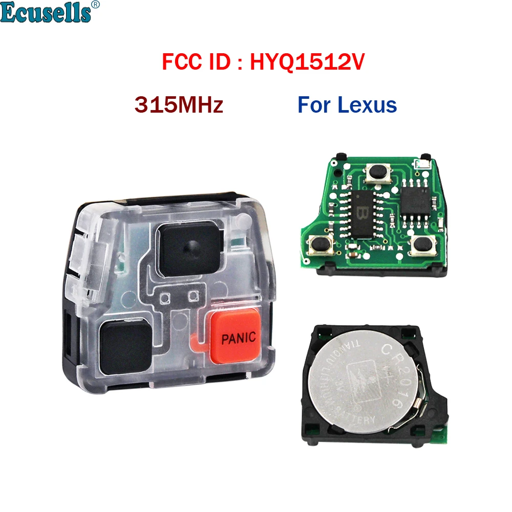2 + 1/3 Düğmeler 315 MHz Uzaktan Anahtar Kurulu Fob Lexus GX470 LX470 FCC ID: HYQ1512V