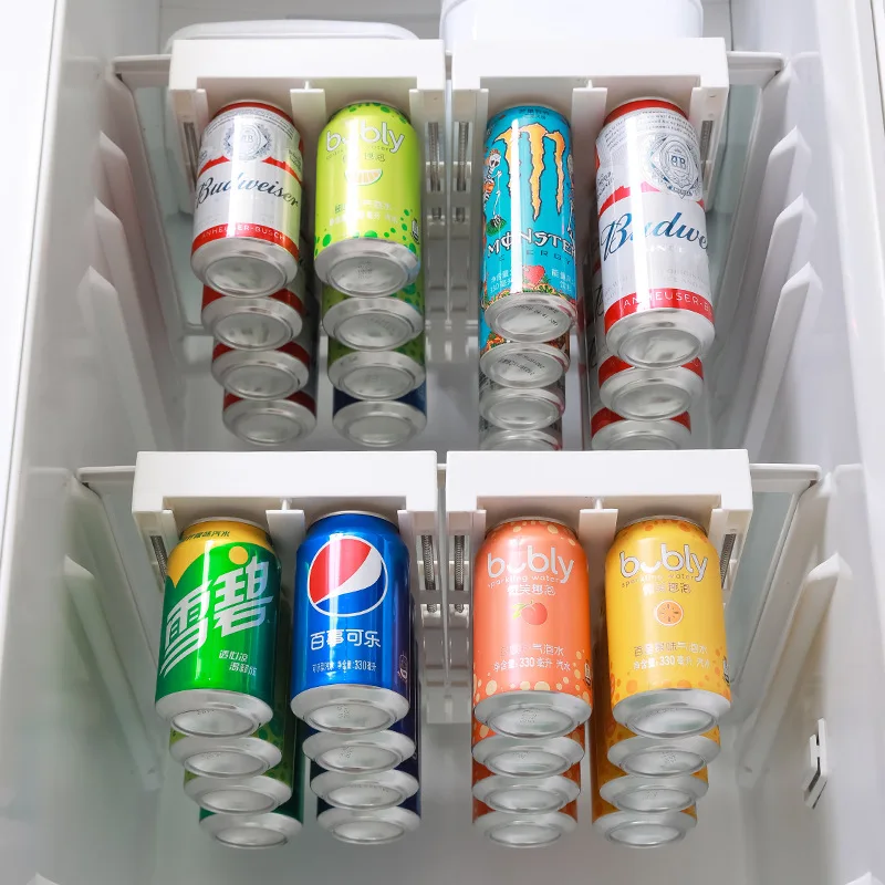 2 ADET Buzdolabı Dağıtıcı Soda İçecek Depolama Rafları Çift sıralı Asılı Bira Tutucu Soda Dağıtıcı Buzdolabı