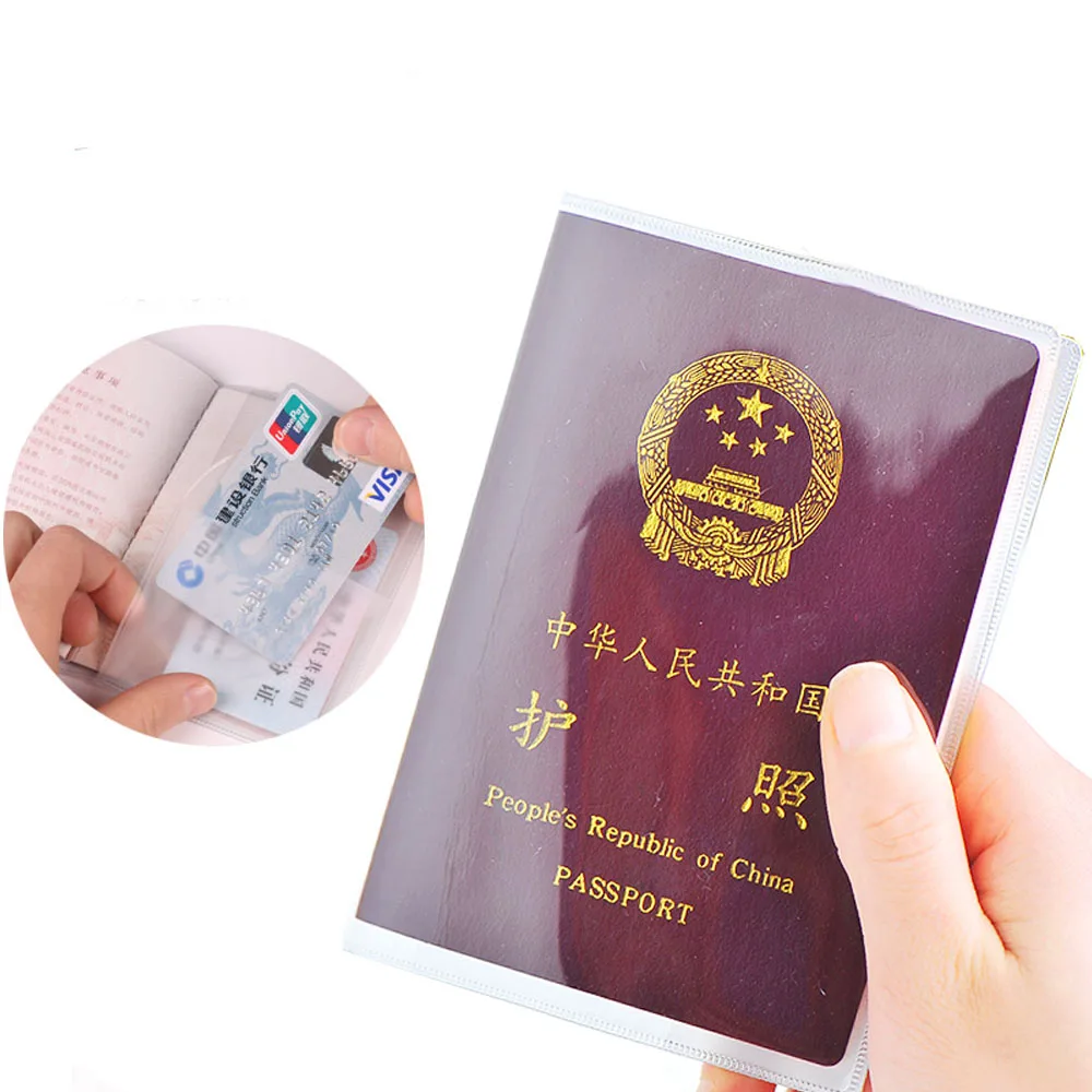 2 ADET PVC Şeffaf Pasaport Kapağı Şeffaf Koruyucu Kılıf Su Geçirmez Belge Çantası Pasaport Tutucu Organizatör Kart Seyahat Aksesuarı