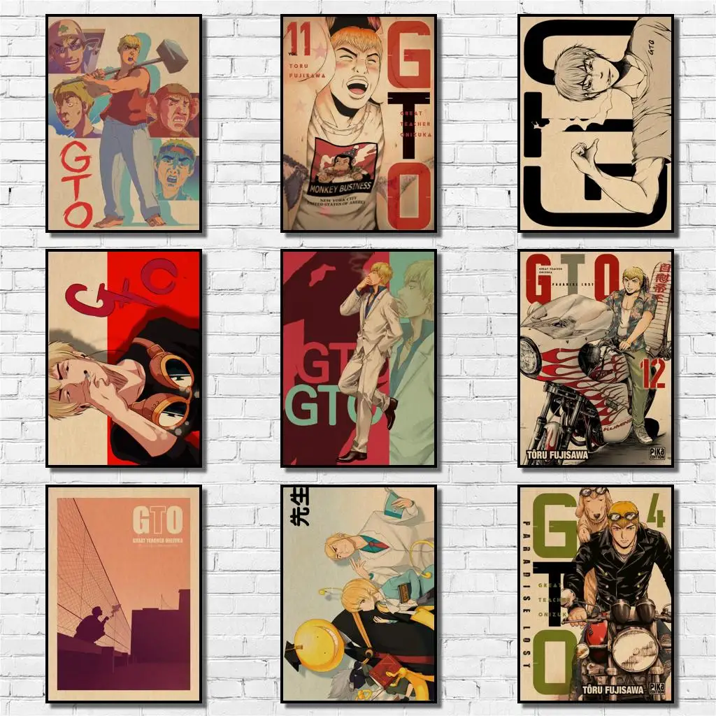 20 Tasarımlar Anime Büyük Öğretmen Onizuka Kraftpaper Poster Yapıt Fantezi Duvar Sticker için Kahve Evi Bar A3