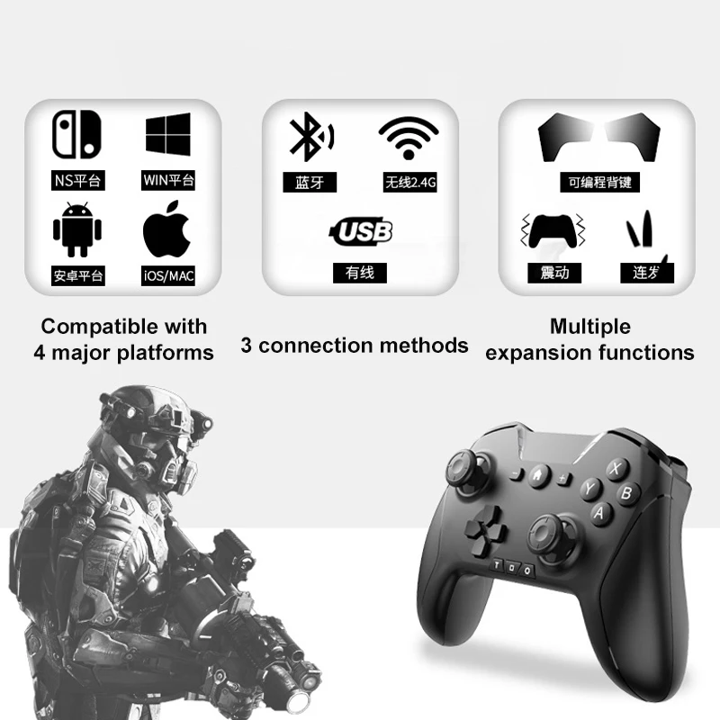2021 Yeni Kablosuz Bluetooth Gamepad Oyun joystick denetleyicisi İçin NS Anahtarı Pro Gamepad Anahtarı Pro Konsolu İçin
