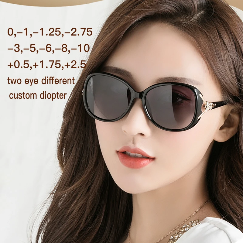 2021 yeni reçete kadın Güneş Gözlüğü vintage Lüks Marka UV400 Siyah Moda Degrade renk Kadın Gözlük Oculos-1.25-2.75