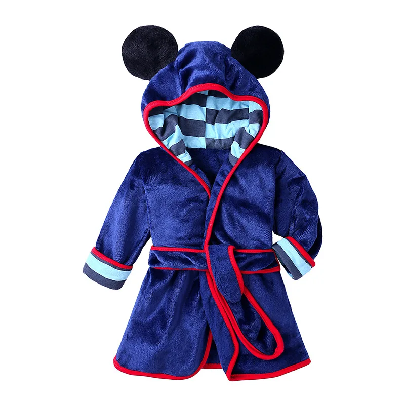 2021 çocuk bornoz Minnie Mickey yumuşak pazen elbise gecelik erkek ve kız sıcak bornoz 2-6 yaşında