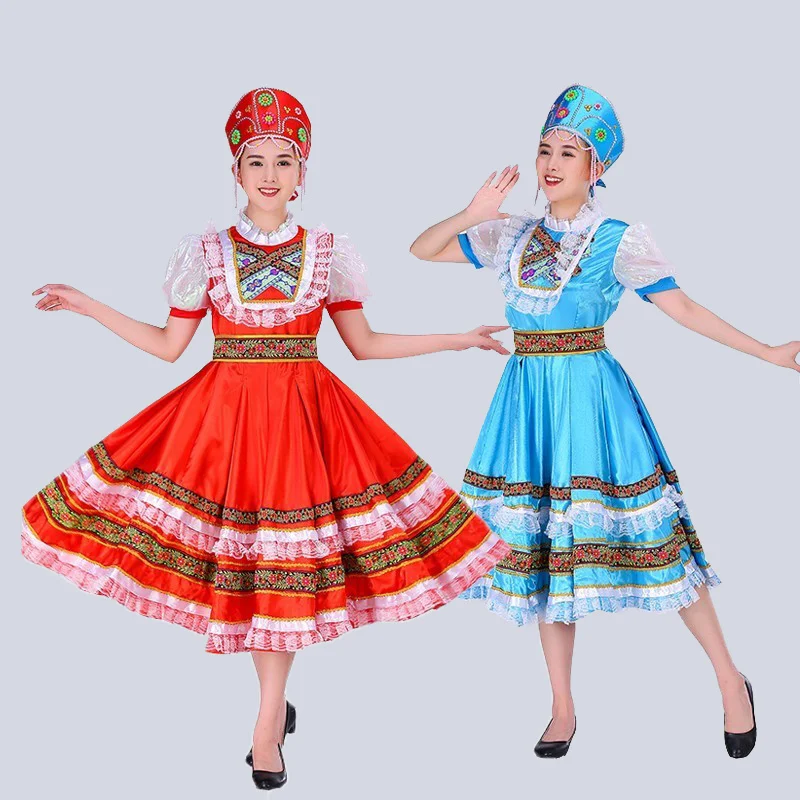 2022 Songyuexia Klasik geleneksel rus dans kostümü elbise Avrupa prenses sahne elbiseler Sahne performansı giyim
