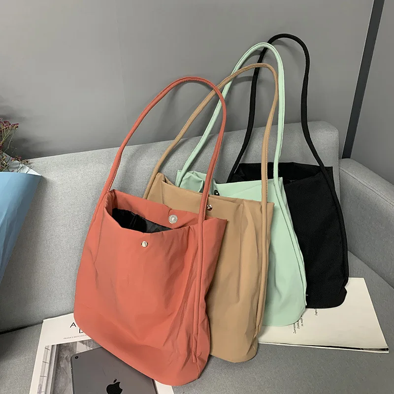 2022 Yeni Naylon Kanvas omuzdan askili çanta Kadınlar için Pamuklu Bez Kadın Öğrenci askılı çanta Büyük Eko bez alışveriş çantası Çanta Çanta