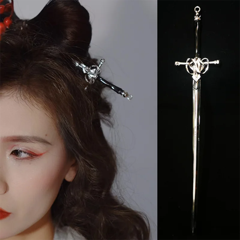 2022 Yeni Punk Metal Kılıç Firkete Çin Basit Kılıç Saç Sopa Kadınlar için DIY Saç Tasarım Araçları Aksesuarları Dropshipping