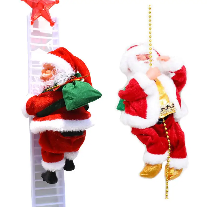2023 Yeni Mutlu Noel Dekorasyon Noel Baba Otomatik Halat Tırmanma Ev Kapalı Mağaza noel hediyesi Duvar ve Pencere Asılı