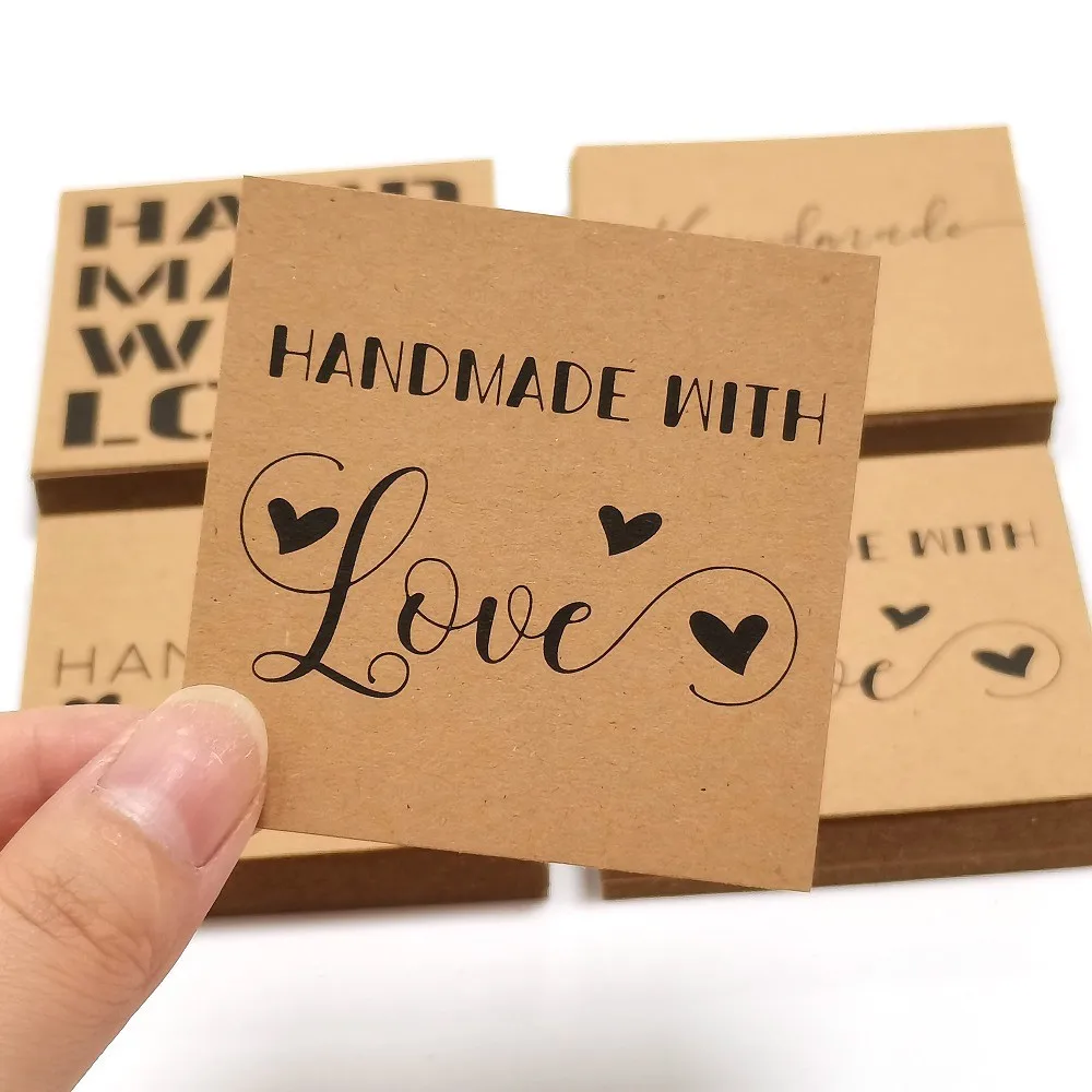 25-50 adet Kraft Kağıt Kartları El Yapımı Aşk Sevimli Kartpostallar Satın Alma Ekler Destek İş Müşteri Perakende Mağaza Dekorları