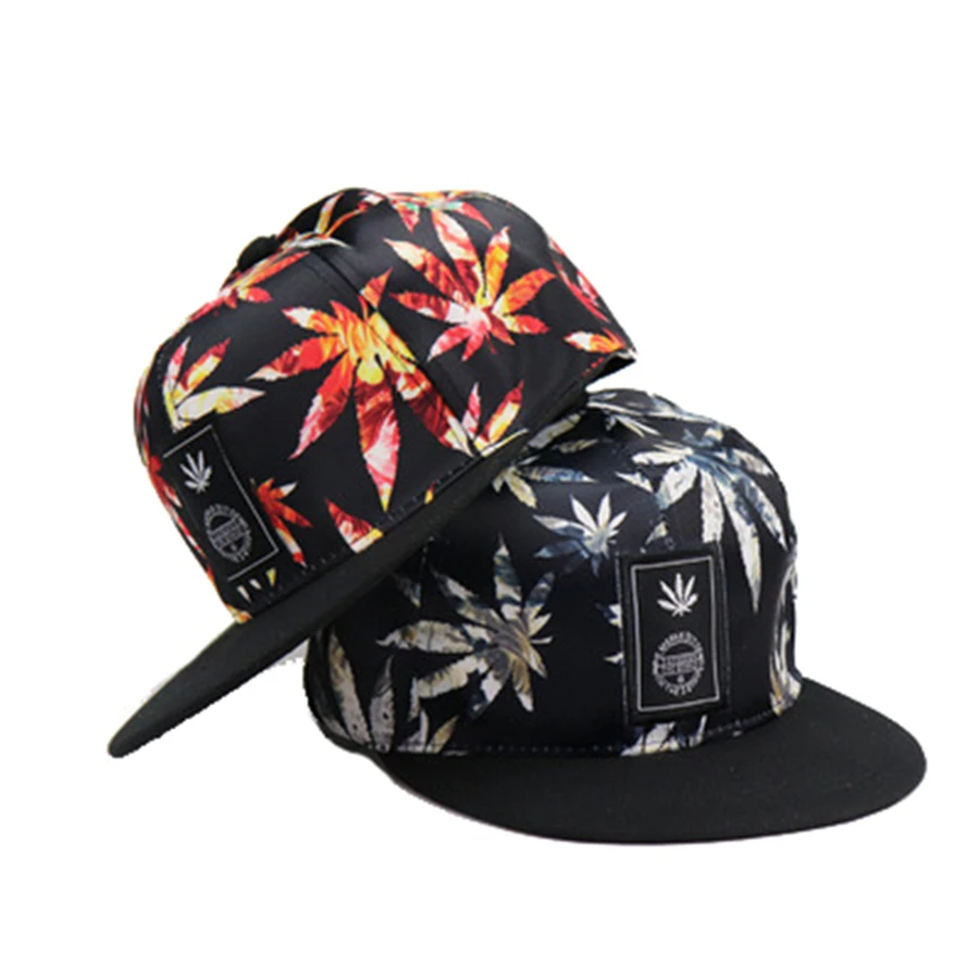 4 Mevsim Unisex Imitasyon Deri Pamuk Görünüm kıyafet etiketi Akçaağaç Yaprağı Baskı Hip Hop Şapka Açık Moda Düz Kap Py28