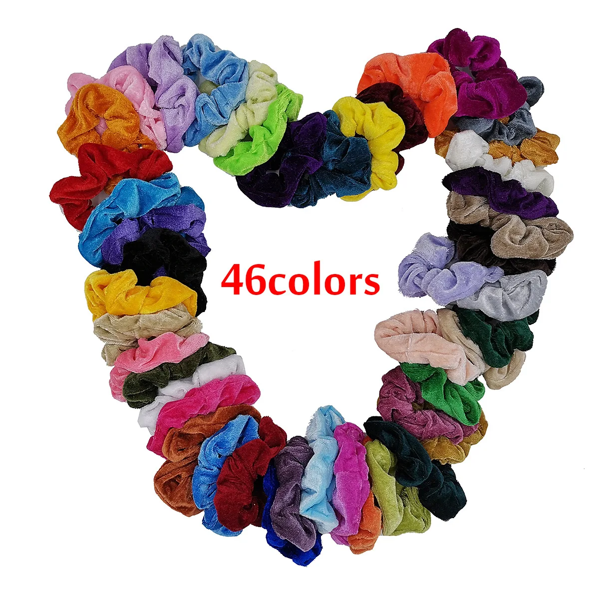 46 Renkler Kadife Saç Scrunchie Elastik Saç Bantları Düz Renk Kadın Kızlar Şapkalar At Kuyruğu Tutucu saç aksesuarları CD001