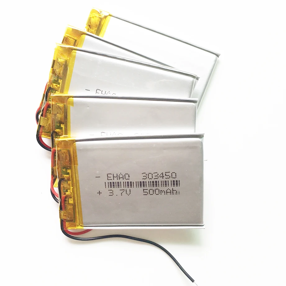 5 ADET 3.7 V 500 mAh 303450 Lityum Polimer LiPo şarj edilebilir pil Hücreleri Güç Mp3 GPS PSP Video Kamera DVD MP4 MP5 Hoparlör
