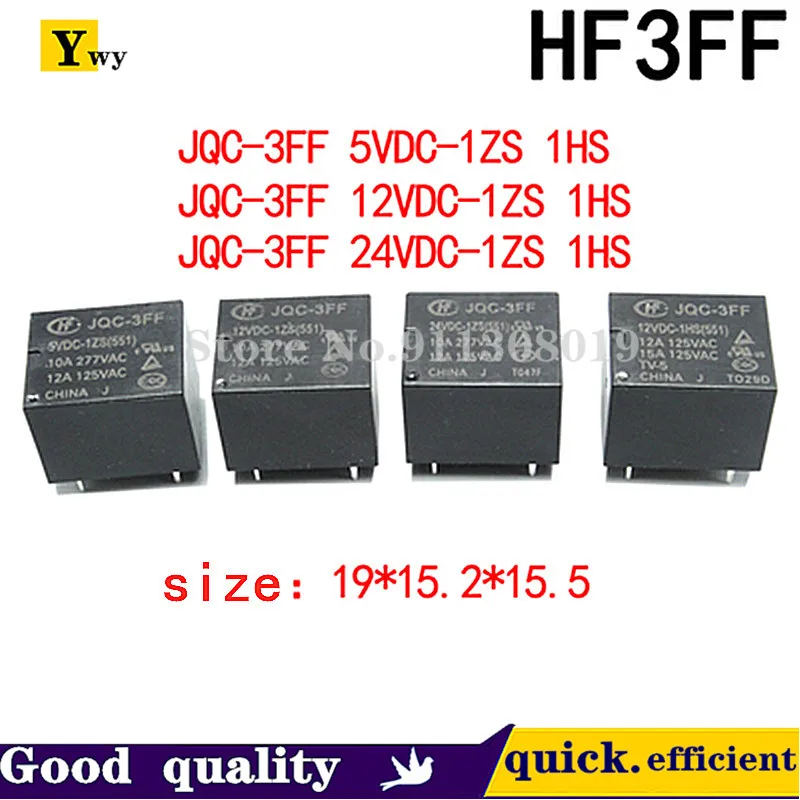 5 ADET / GRUP JQC-3FF 5V12V24V-1HS-1ZS-1ZST HF röle 4 ayak 5 ayak 10A JQC-3FF-005 JQC-3FF-012 JQC-3FF-024