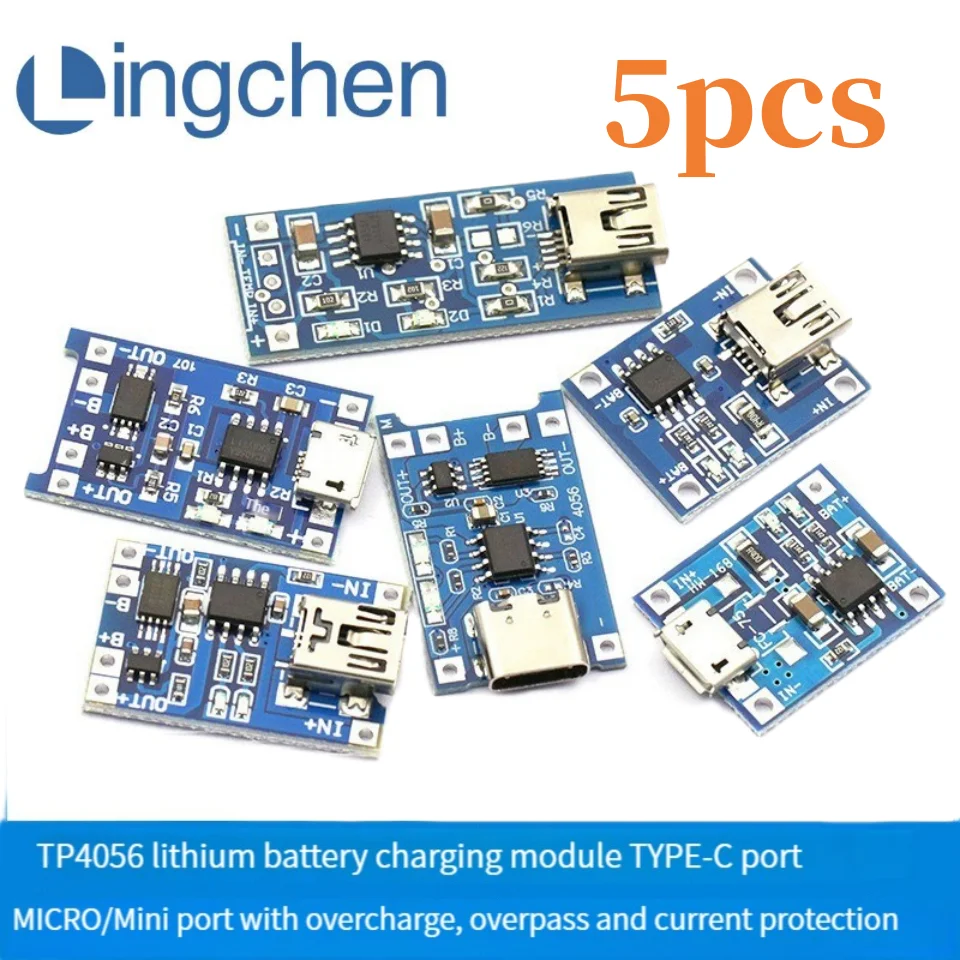 5 adet / Yeni TP4056 1A lityum pil şarj devre kartı modülü TİP-C USB arayüzü şarj deşarj koruması iki bir mini DIY
