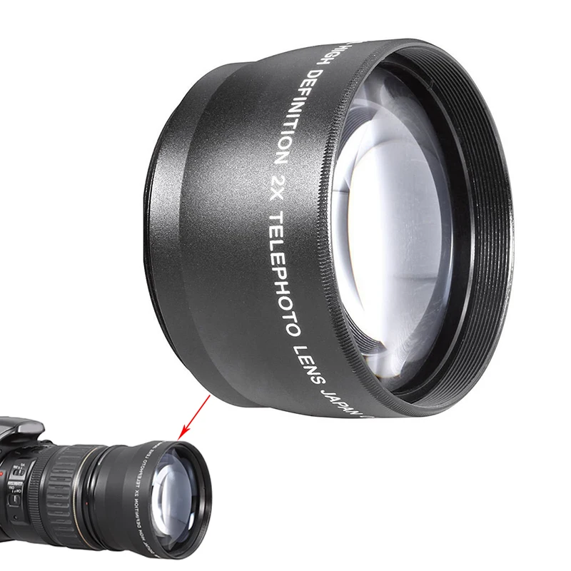 55mm 2X Telefoto Lens Tele Canon Nikon Sony Pentax için 18-55mm Kamera kafası