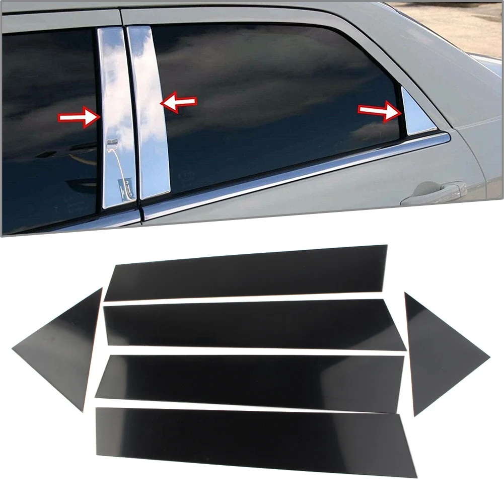 6 adet Araba kapı pervazı Kapak Kitleri Siyah Pillar Mesajları Sticker Chrysler 300 / 300C 2005-2010 & Dodge Magnum 2005 2006 2007 2008