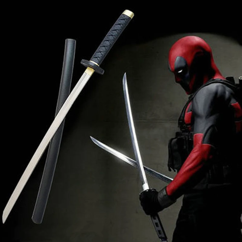 61 cm Film Deadpool Cosplay Ekipmanları PU Köpük Kılıç sahne mülkiyet Model Oyuncak Larp Parti Kostüm Aksesuarları
