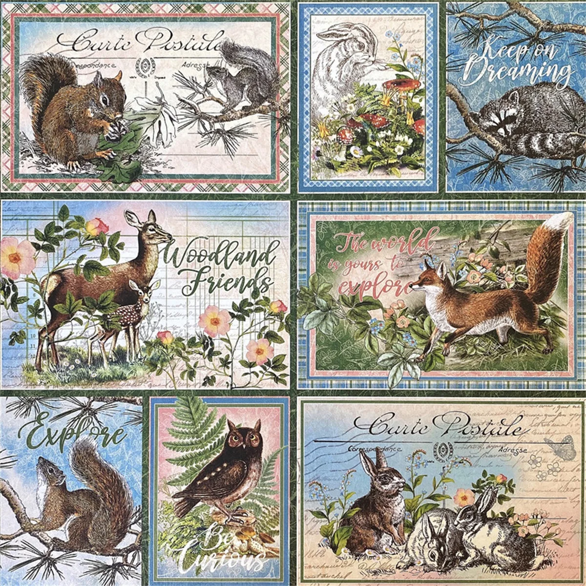 8 Adet / paket Retro Orman Hayvanlar Vintage Sticker DIY Craft Scrapbooking Albümü Önemsiz Dergisi Dekoratif Çıkartmalar