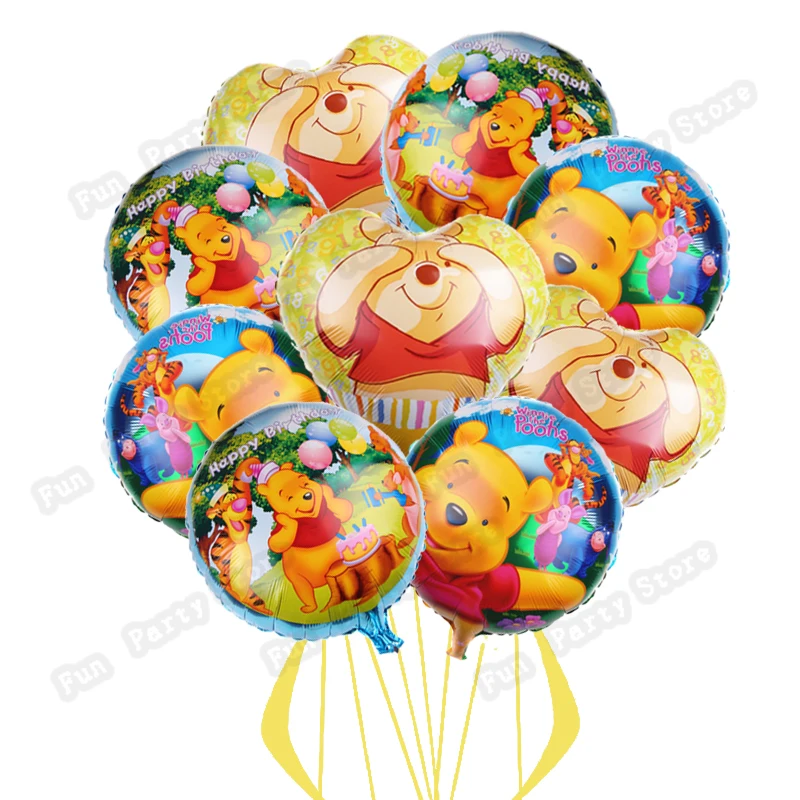 9 Adet Disney Winnie the Pooh Balon Tema Parti Dekorasyon Malzemeleri Balon Seti Doğum Günü Partisi Bebek Duş Cep Balon Oyuncak