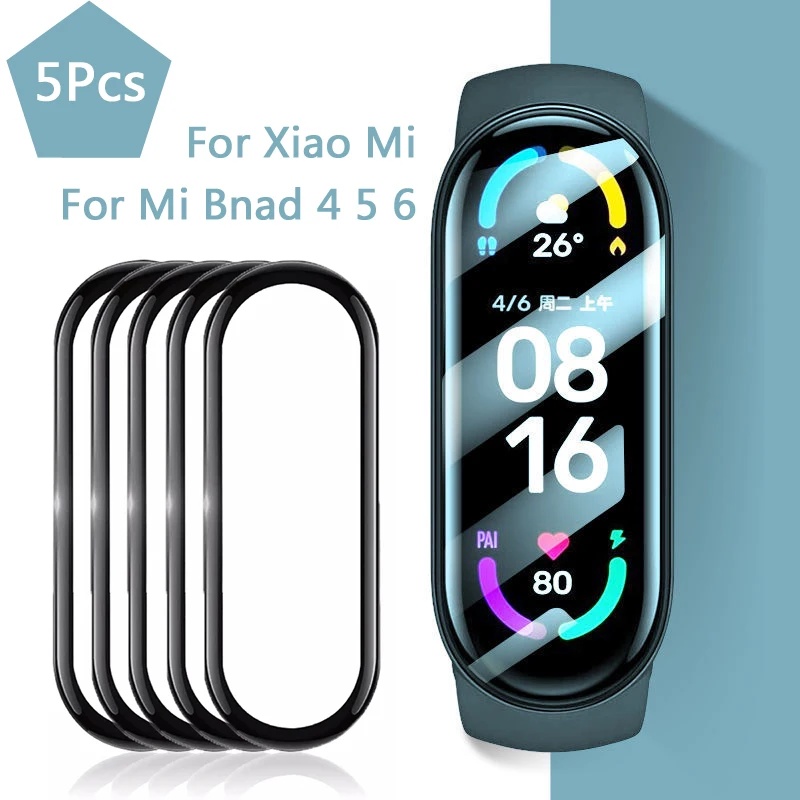 9D Koruyucu Film Cam Xiaomi Mi band için 7 Tam Kapak miband 4 5 Akıllı Watchband Yumuşak Ekran Koruyucu İçin Mi Band 6