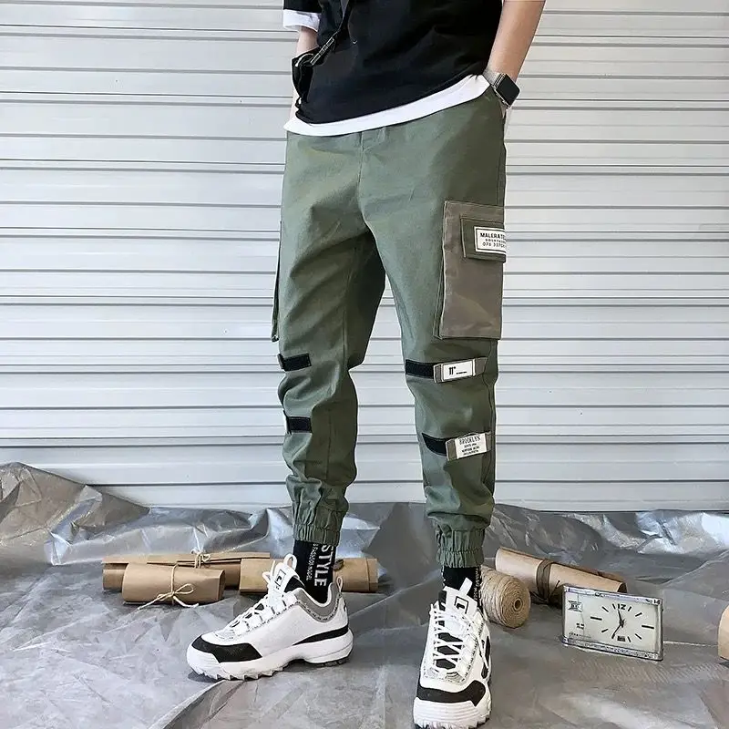 Adam Jogger Kamuflaj Yan Cepler Gevşek Tarzı erkek Sweatpants Moda 2022 Yüksek Sokak rahat pantolon 20 Renk