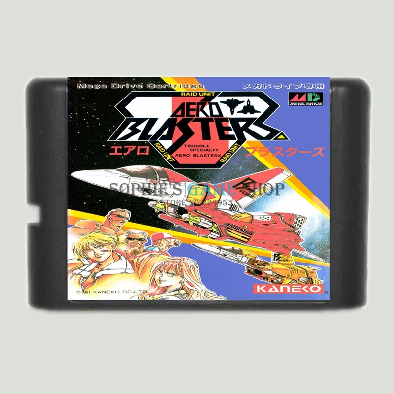 Aero Blasters Oyun Kartuşu İçin Yeni 16 bit Oyun Kartı Sega Mega Sürücü / Genesis Sistemi