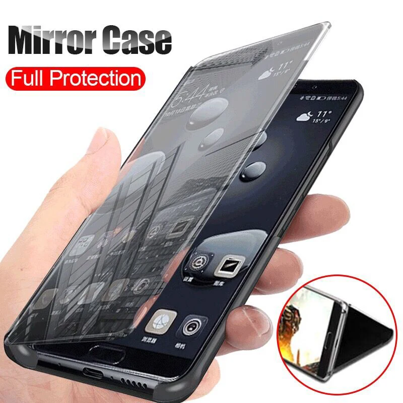 Akıllı Ayna Deri Standı Flip Case Xiaomi Mi 8 9 9SE A2 A3 Lite CC9 E 9T Pro Poco F1 F2Pro F3 M3 X3 NFC Koruyucu Kapak