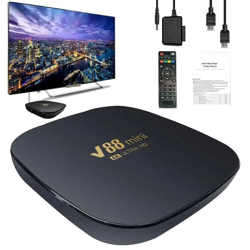Akıllı TV kutusu Parlak 4K Akış Kalitesi WİFİ TV ve Akıllı Ev Kontrolleri ve Canlı TV 8GB + 128GB Medya Oynatıcı Ev Sineması