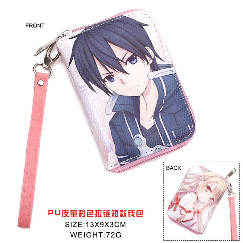 Anime Sword Art Online Kirito PU küçük cüzdan Yuki Asuna bozuk para cüzdanı