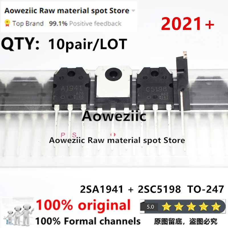 Aoweziic 2021 + %100 Yeni İthal Orijinal 2SA1941 2SC5198 A1941 C5198 TO-247 Ses güç amplifikatörü Transistör