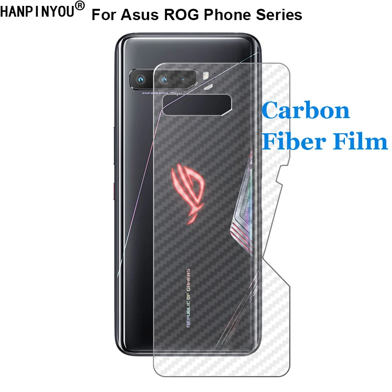 Asus ROG Telefon 6 6D 5 5s ZS673KS II ZS660KL 3 Strix 3D Anti-parmak izi Karbon Fiber Arka Cilt Filmi Sticker Ekran Koruyucu
