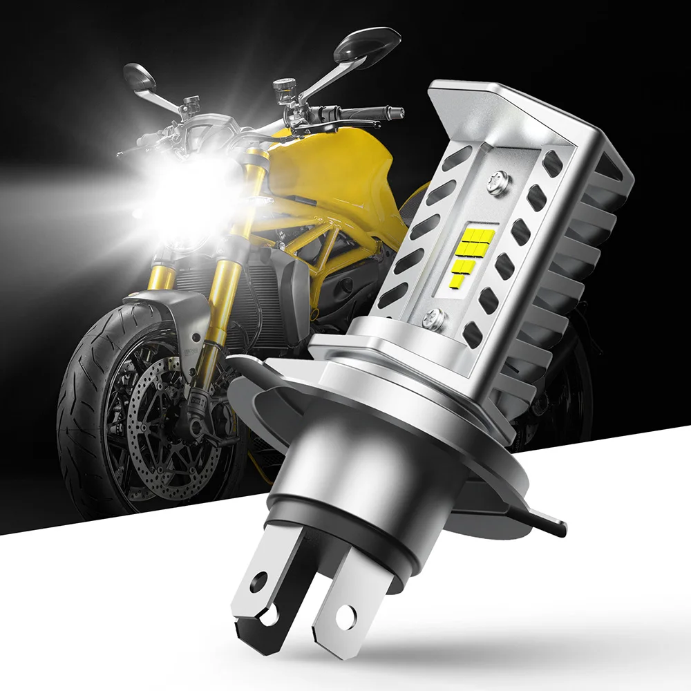AUXITO LED 9003 H4 Led Motosiklet far ampulü 15W Hi / Lo Uzak ışık 6500K Beyaz Sürüş ışıkları Motosiklet Moto Far Lambası 12V
