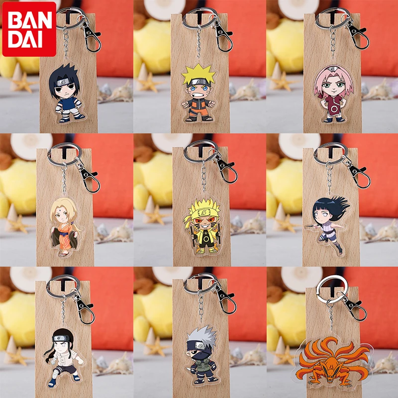Bandai Anime Naruto Anahtarlık Sasuke Kakashi Hitachi Figürleri Cosplay Akrilik Anahtarlık Yüzük araba anahtarlığı Aksesuarları Biblo Hediye