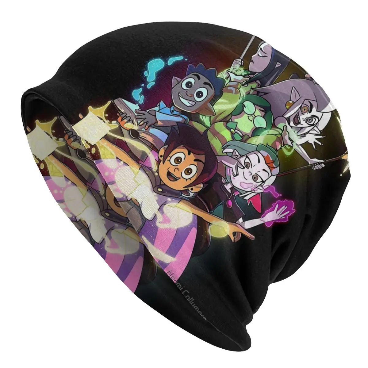 Baykuş Evi Anime Renkler Sihirli Erkek Kadın Kasketleri Rüzgar Geçirmez Kayak Kap Çift Katmanlı Kumaş Kaput Şapka