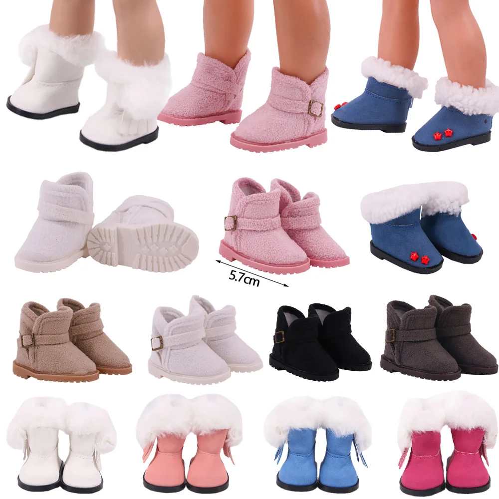 Bebek Kışlık botlar Yüksek top peluş ayakkabı Ayak Bileği Pamuk Çizmeler Fit 14.5 İnç Klasik Nancy Kız Rusya Paola Renio oyuncak bebek giysileri Ayakkabı
