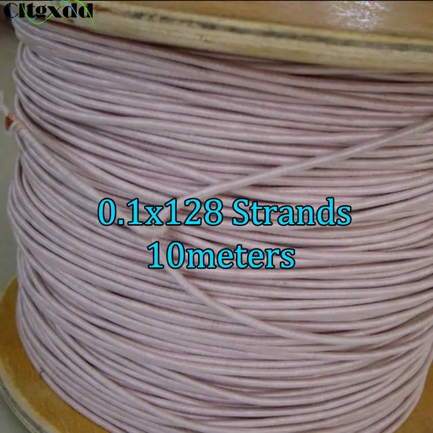 Cltgxdd 0. 1x128 Ipliklerini Litz Tel Çok telli Bakır Tel Polyester Filament Iplik Zarf Zarf 10 Meters / pc