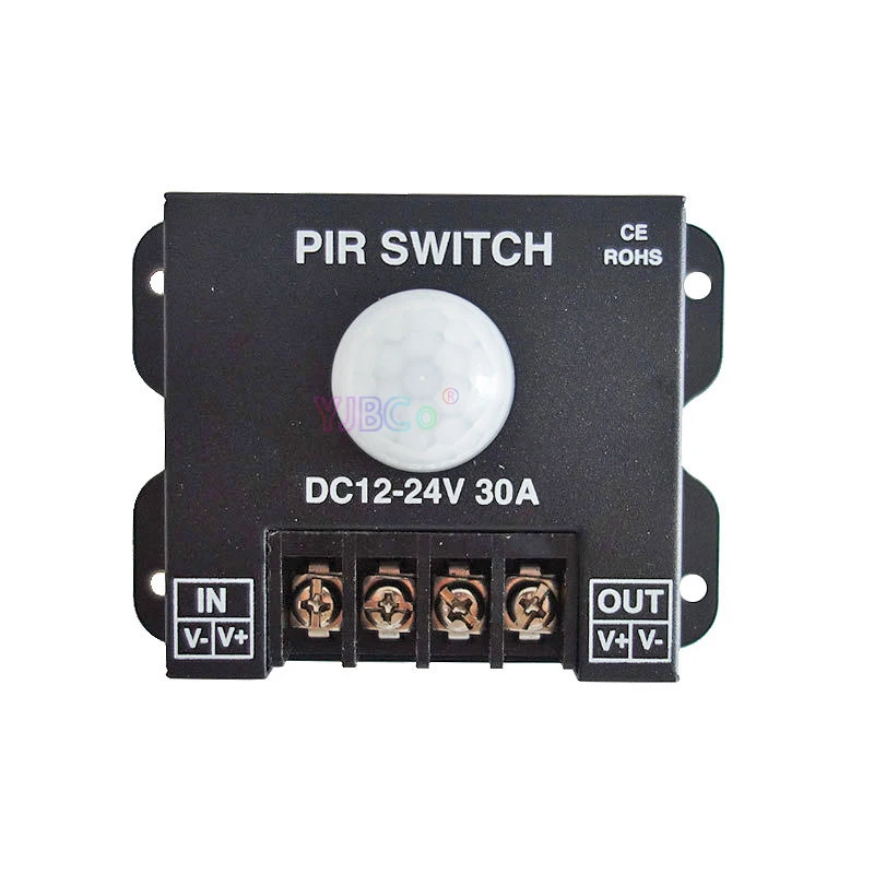 DC 12V 24V 30A PIR Sensörü Anahtarı İnsan vücudu Kızılötesi hareket sensörlü LED Şerit Dimmer Anahtarı panel aydınlatma Kontrol Anahtarı