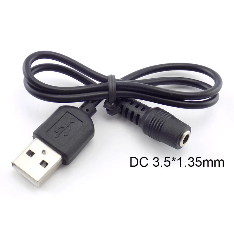 DC dişi Güç jakı USB A Erkek Tak 3.5 mm x 1.35 mm Fiş Uzatma Hattı Kablosu Varil Konektörü Güç Kablosu USB 2.0 Erkek B4