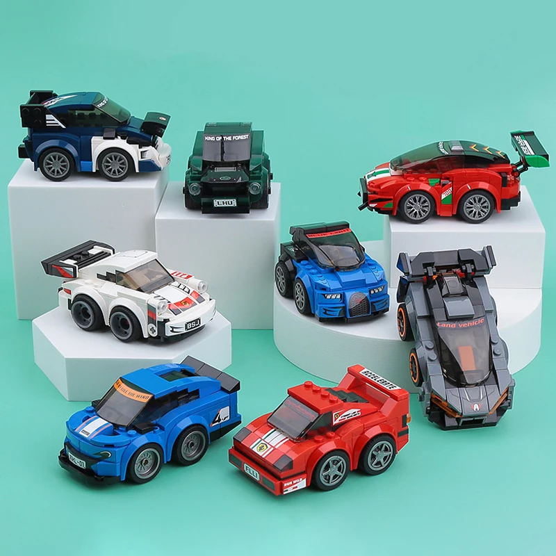 DECOOL şehir arabası Tuğla Hız Şampiyonu Supercar Yarış Arabaları Geri Çekin Yapı Taşları Modeli Moc DIY Eğitim Tuğla Çocuk Oyuncakları
