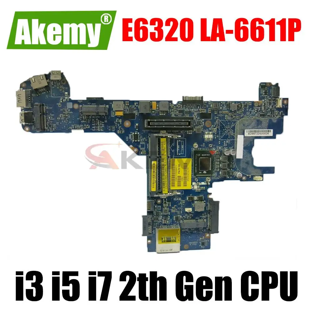 DELL Latitude E6320 Laptop Anakart 0YN6MH 0TXVMX LA-6611P DDR3 Dizüstü Anakart w / ı3-2330M ı5-2520M I7-2640M CPU