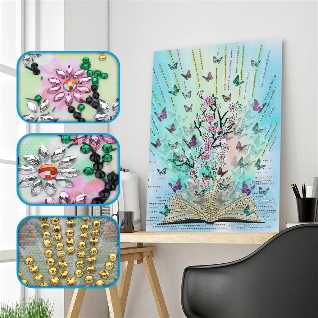 DIY 5d Elmas Boyama By Numbers Kitleri Elmas Sanat Özel Şekilli Yetişkinler için Acemi Çocuklar Renkli Hayvan Çiçekler Kelebek