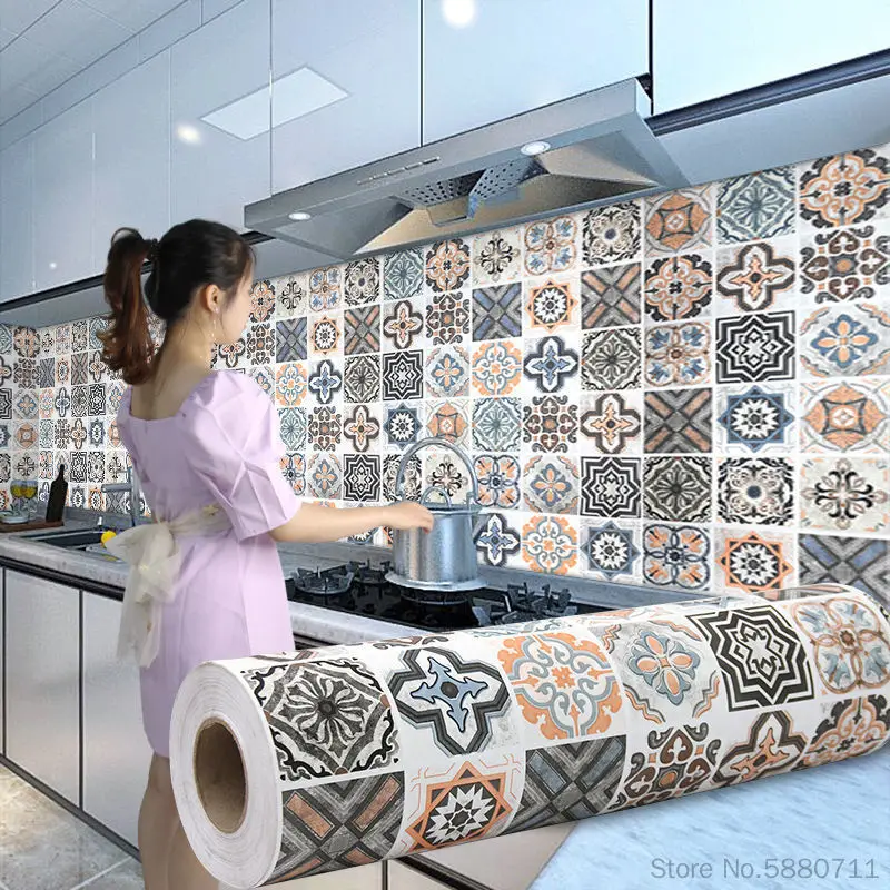 DIY yağ geçirmez mutfak duvar çıkartmaları kendinden yapışkanlı papel de parede dekor banyo işemek kiremit 3D su geçirmez nem geçirmez vinil