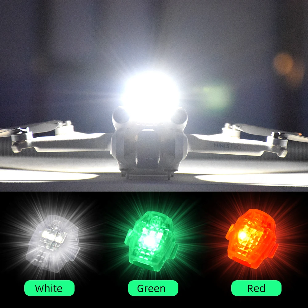 Drone Stobe ışık 3 renk DJI Mini 3 Pro ayarlanabilir anti-çarpışma ışık Drone Mini kafa kuyruk lambası Drone aksesuarları
